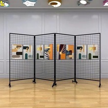 新品幼儿园作品展示架折叠网格展示架移动户外美术绘画书法展览架