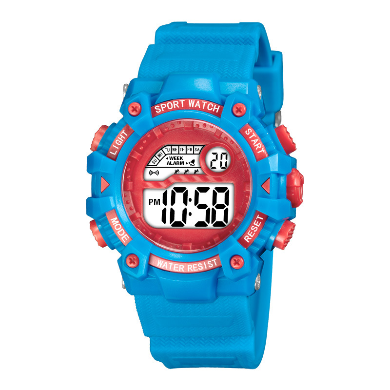 Cross-Border Children's Electronic Watch Primary School Student Sports Luminous Boys and Girls Multi-Function Timing Electronic Watch Wholesale