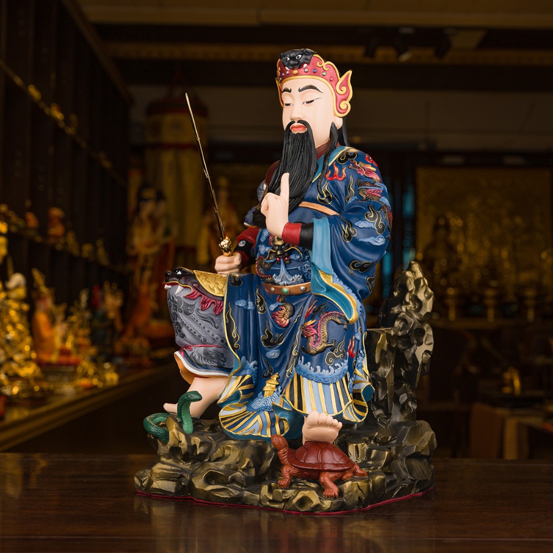 台湾盛凡鎏金玄天大帝真武大帝神像武当山佛像用品道教法器批发