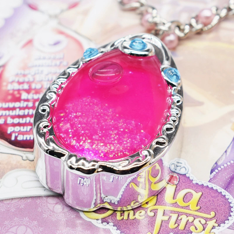 正品现货苏菲亚公主发光项链魔法宝石粉色护身符冰雪奇缘女童项链