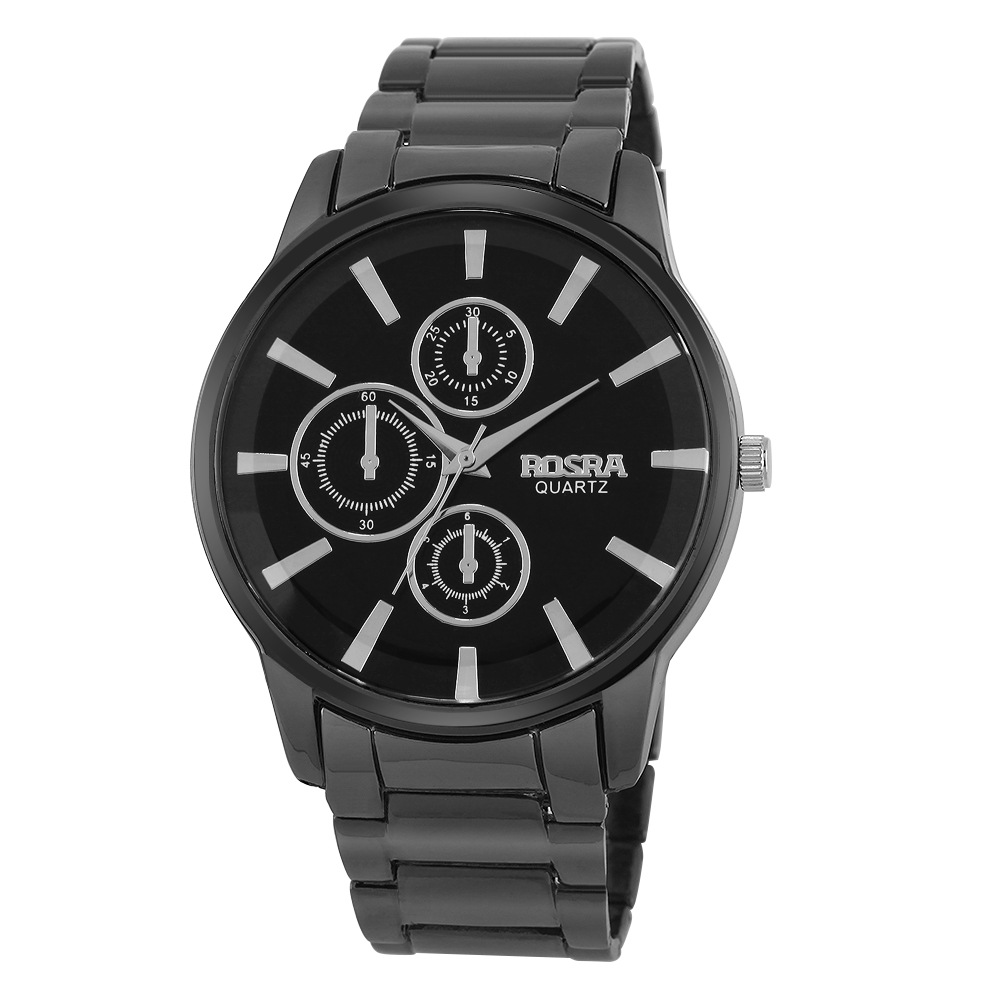 金属手表2022外贸新款男士手表商务休闲rosra黑色手表学生党手表
