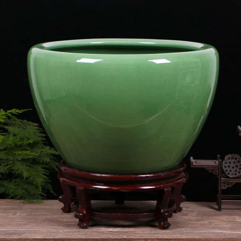 陶瓷复古鱼缸仿古养金鱼缸乌龟缸睡莲盆荷花缸碗莲缸特大号