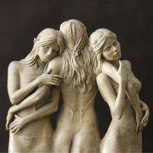 跨境新款三女神雕塑雕像树脂工艺品摆件家居花园园林书房树脂摆件