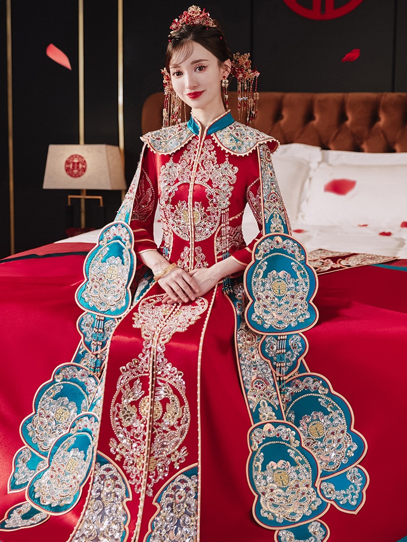 秀禾服新娘2022新款高级奢华高端重工结婚汉服新中式古装嫁衣婚服