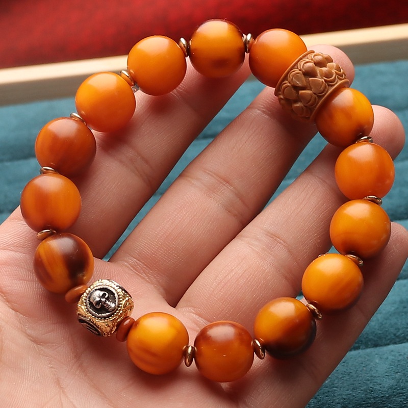 保真天然山龟甲手串男女真品黄金龟甲文玩念珠佛珠手串橄榄核跑环