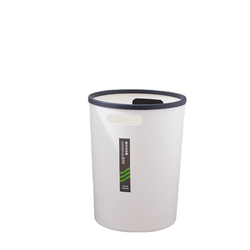 Japanese Household Portable Trash Can Large with Pressure Ring Kitchen Living Room Bathroom Office Wastebasket Factory Wholesale