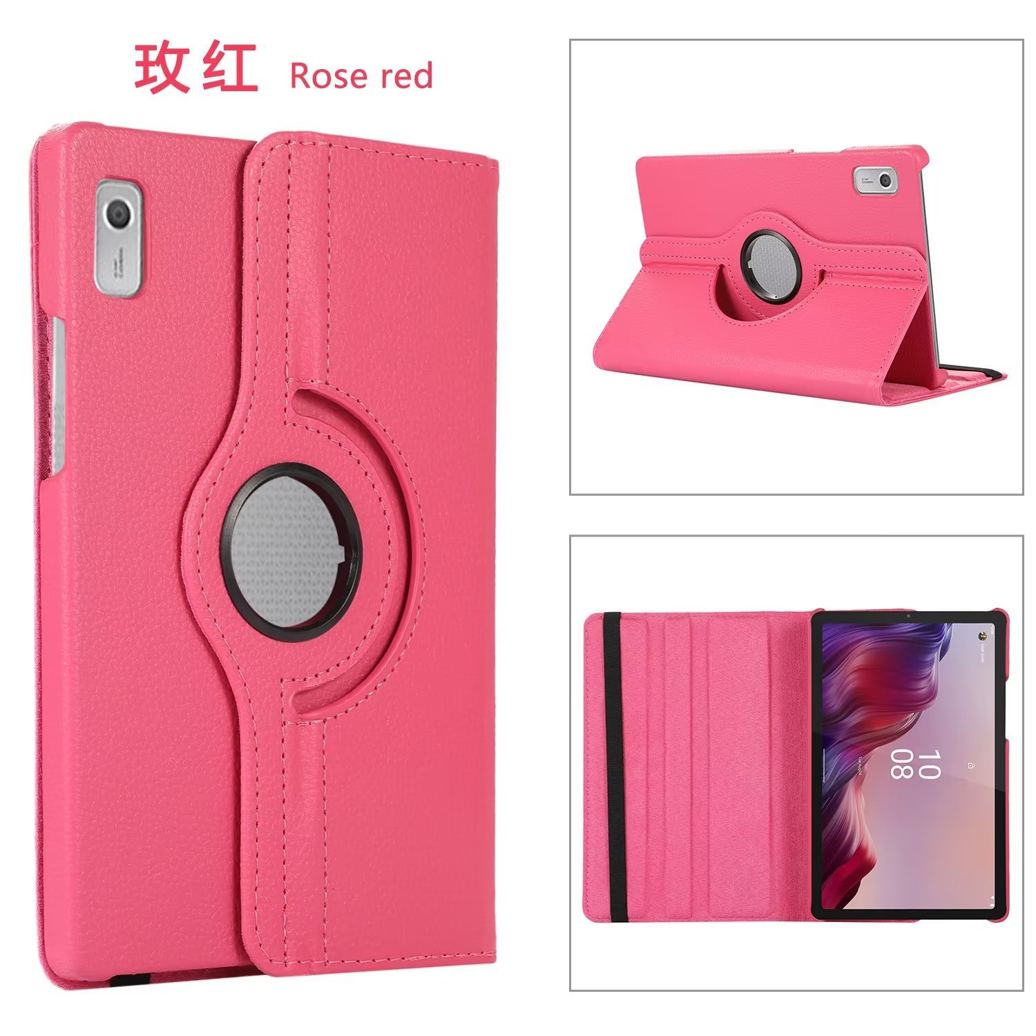 适用联想保护套tab m8/m10/plus小新p11荔枝纹360旋转支架m9-阿里巴巴