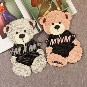 毛绒可爱小熊服装辅料卡通衣服贴大号补丁贴刺绣布贴时尚绣花补丁