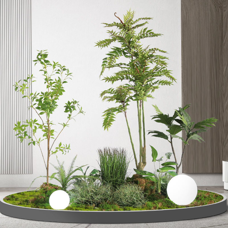 成套仿真绿植景观办公室仿真花人造植物假树热带雨林北欧风盆栽