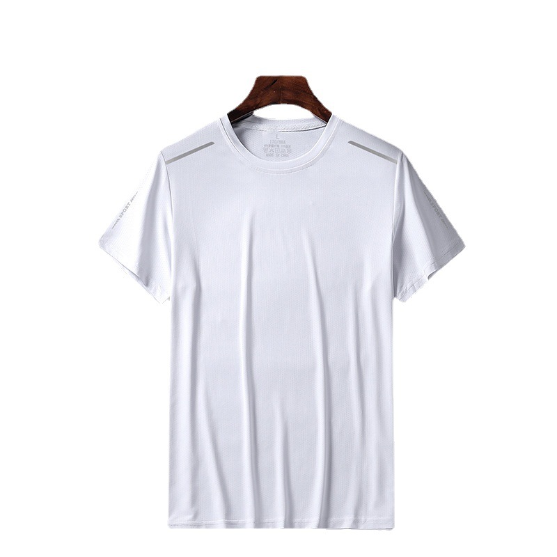 Dad's Short-Sleeved T-shirt Men's Summer Middle-Aged Summer Half Sleeve round Neck Ice Silk Middle-Aged and Elderly Casual Top Men's Clothing