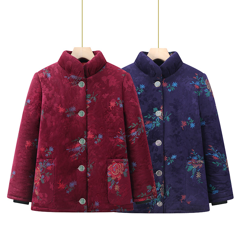 奶奶装棉衣老人衣服60岁70棉服妈妈装加绒加厚棉袄中老年女装外套