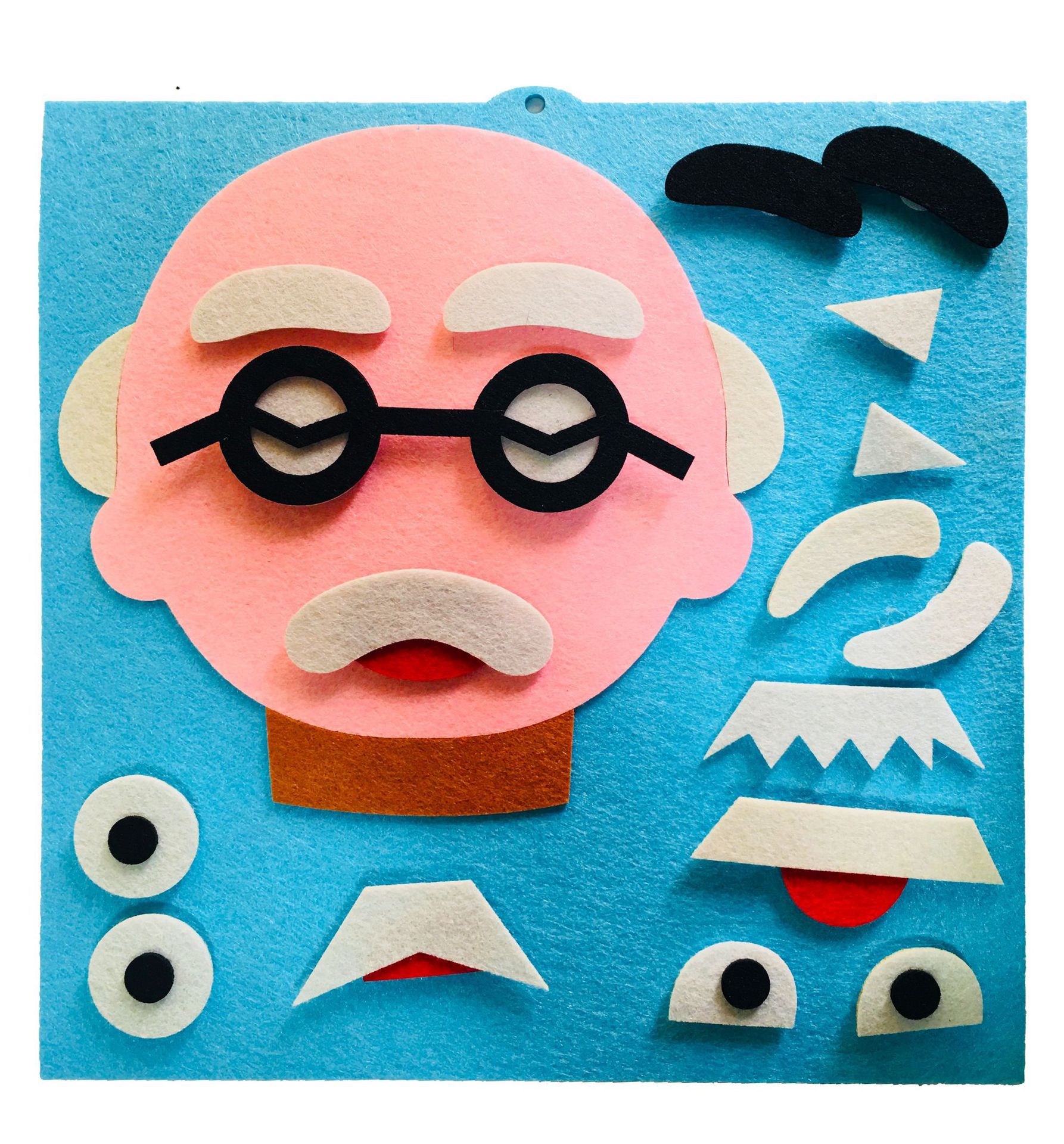 幼儿园区角材料贴五官换表情贴儿童手工拼图不织布益智玩具材料包