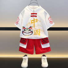 儿童汉服中国风夏装2023新款男童短袖套装薄款宝宝表演服唐装古装