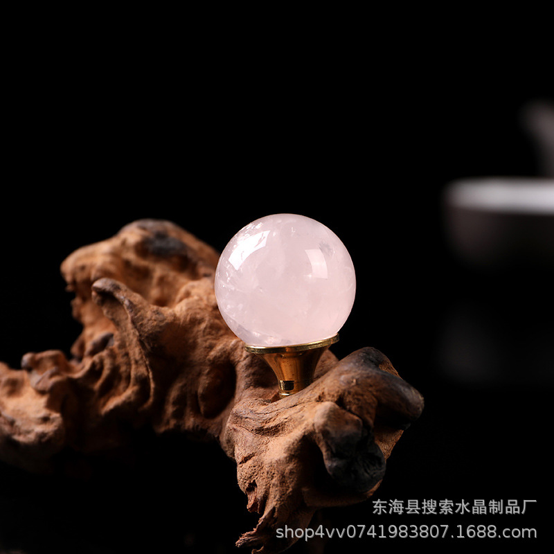 天然粉水晶球 卧室居家礼品工艺品 水晶球摆件球供佛水晶球-阿里巴巴