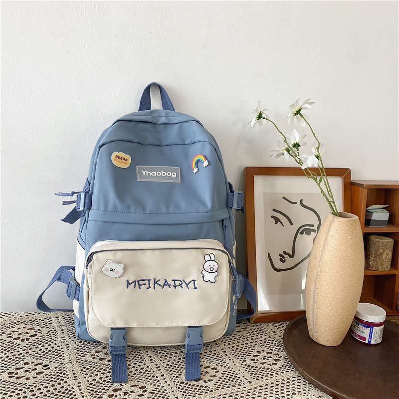 INS Style Schoolbag Female Korean Harajuku High School Student Mori Style Elementary School Studebt Backpack Junior High School Student Large-Capacity Backpack