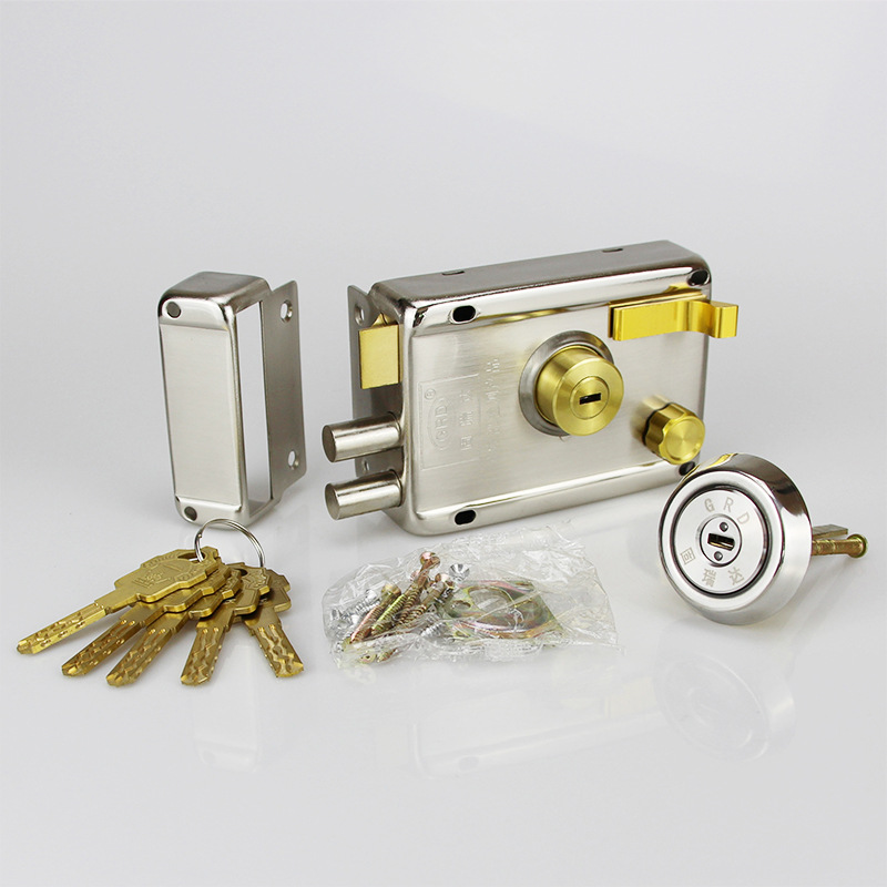 外装门锁c级锁芯款家用外置门锁 宿舍储藏室防盗门铁门老式防盗锁