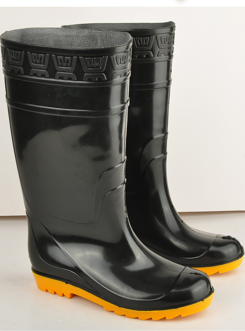 劳保男士中高筒牛筋底防滑工地雨靴水鞋水靴防水胶鞋雨鞋厂家批发