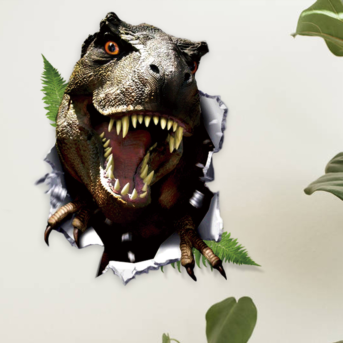 zsz1539p3d破墙恐龙墙贴客厅卧室背景墙宿舍儿童房装饰墙贴画