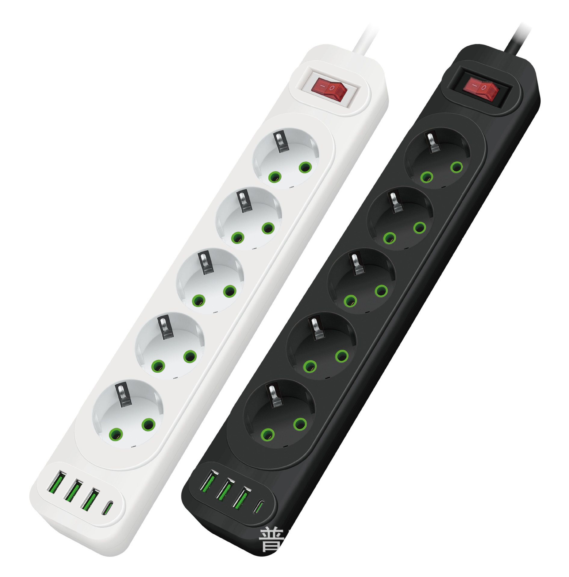 euro 欧洲 欧标 欧式 插孔 插座 外贸出口白色 黑色 彩盒装插线板