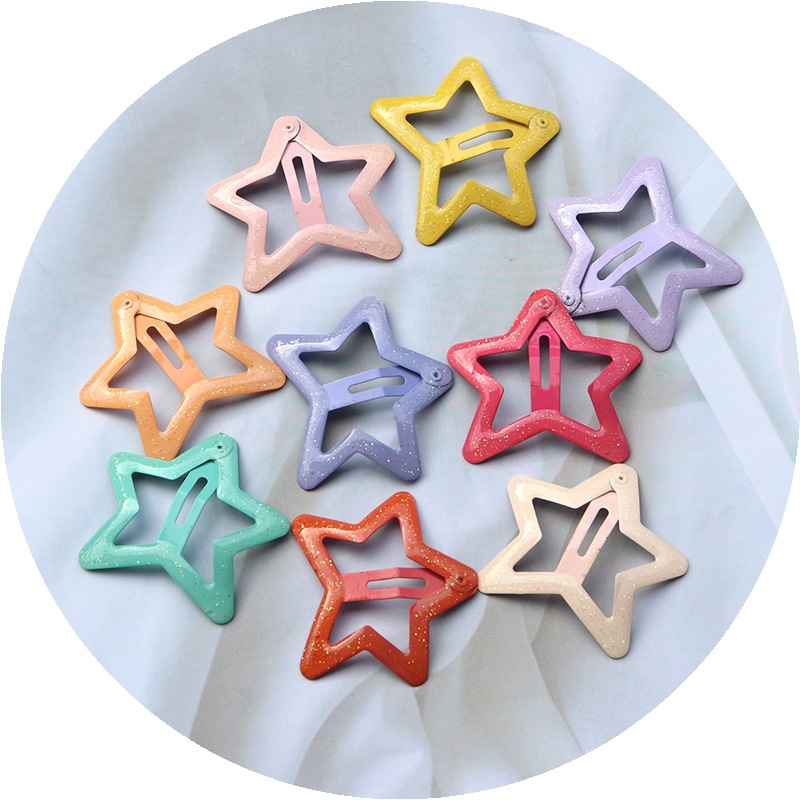 5cm Large Size XINGX BB Clip Candy Color Dripping Glitter Five-Pointed Star Hair Clip Side Clip Bangs Broken Hair Headdress