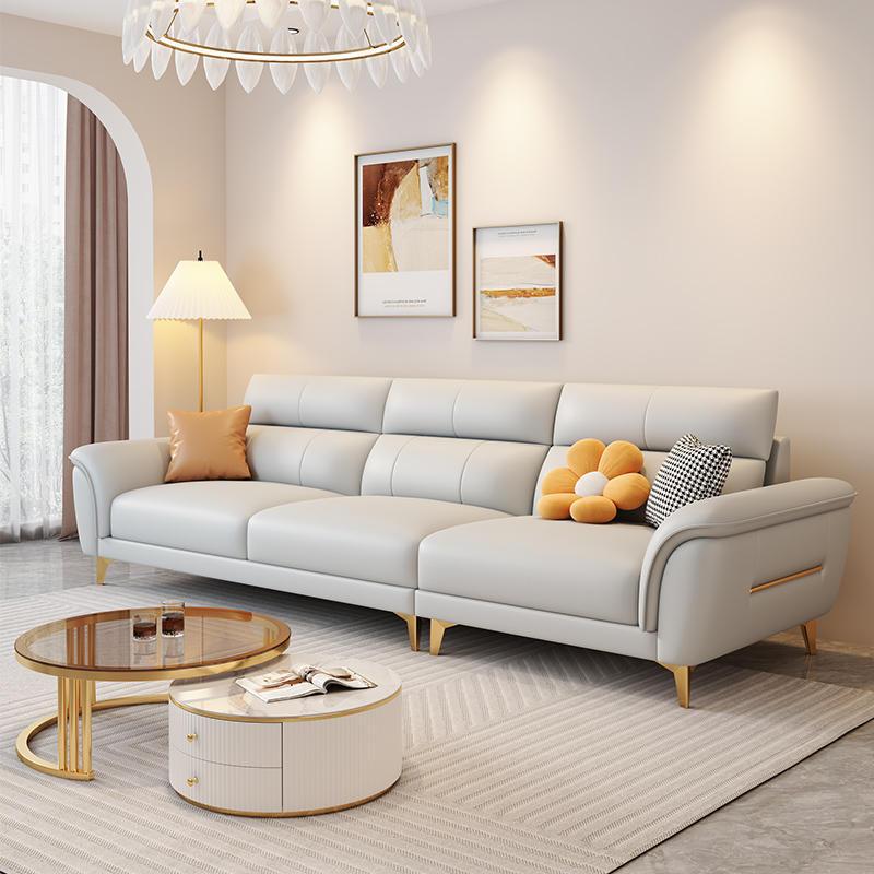 意式极简猫抓科技布沙发小户型客厅家用奶油风直排实木架布艺沙发