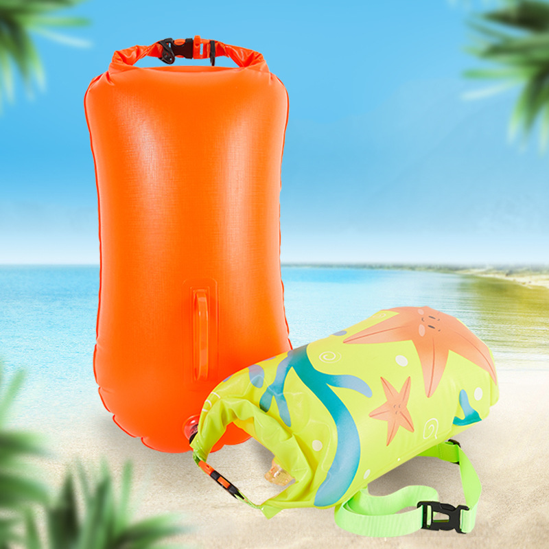 follow-up worm swimming floats double air bag storage material anti-drowning pvc swimming safety heel fart floating bag air bag