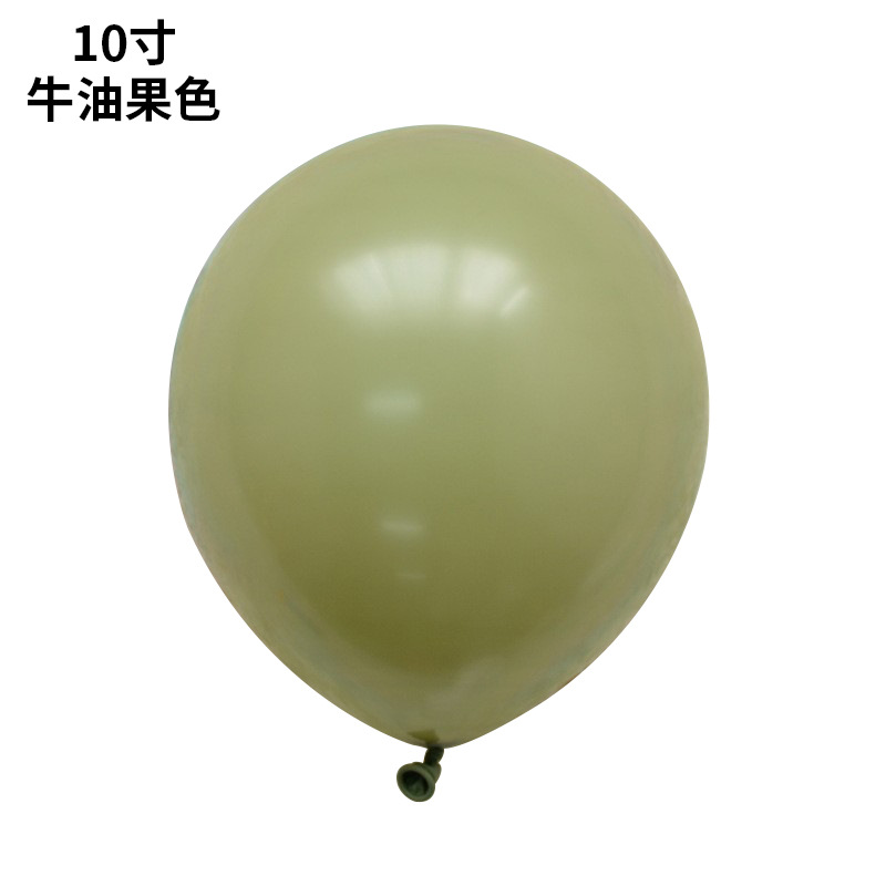 10-Inch Retro Color Rubber Balloons Bean Green Avocado Wedding Room Birthday Party Opening Scene Layout Decoration Wholesale