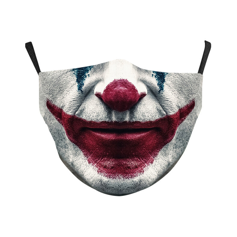 小丑嘴巴3d印花防尘可清洗透气儿童成人口罩内含过滤片