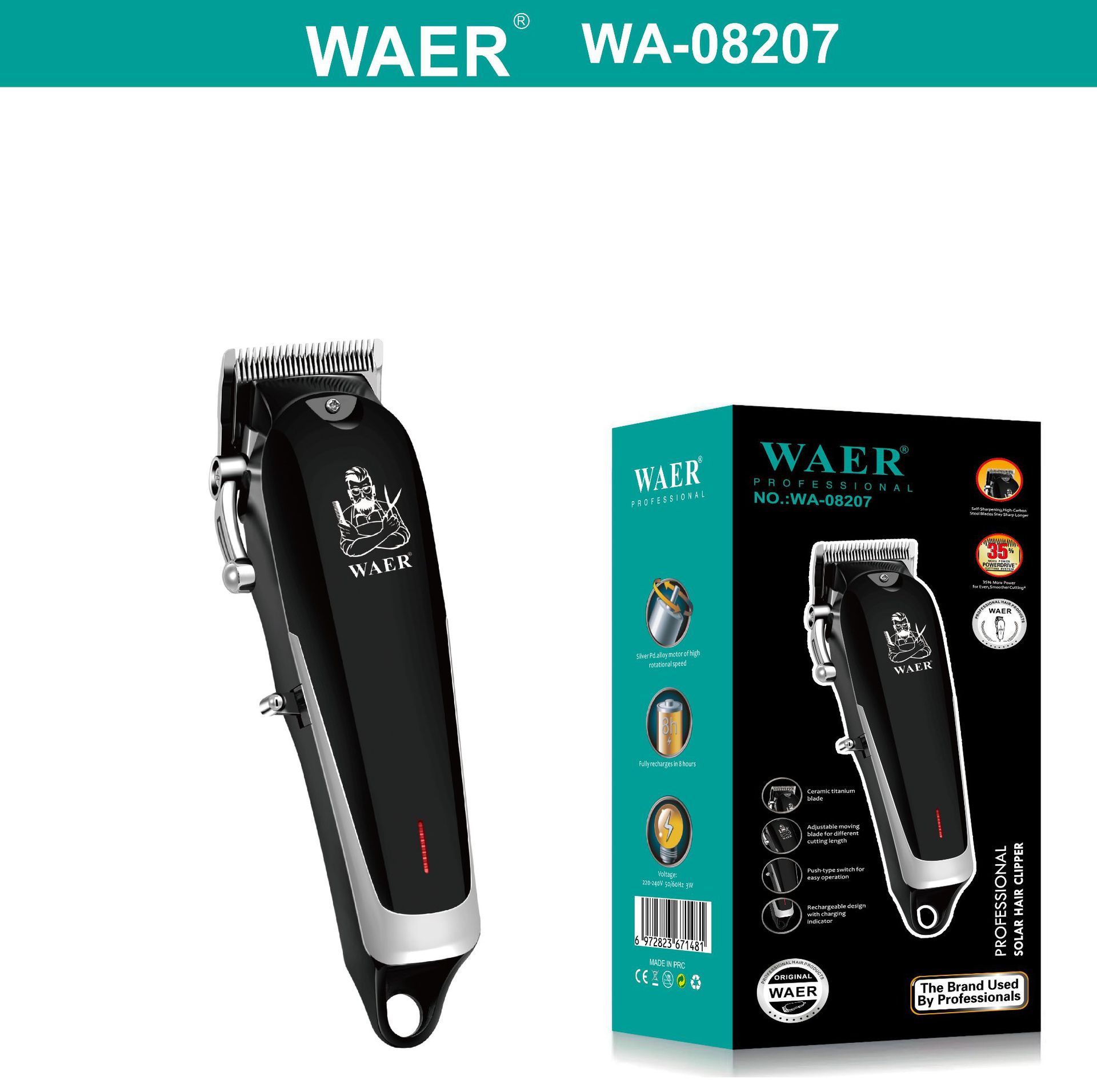 New Waer Barber Scissors Rechargeable Barber Scissors Electric Clipper Power Electrical Hair Cutter Professional High-Power Barber Scissors