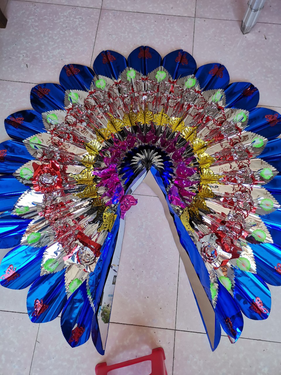 1.8米双层亮花圈殡葬用品清明扫墓丧葬烧纸冥币花圈白事佛教纸扎