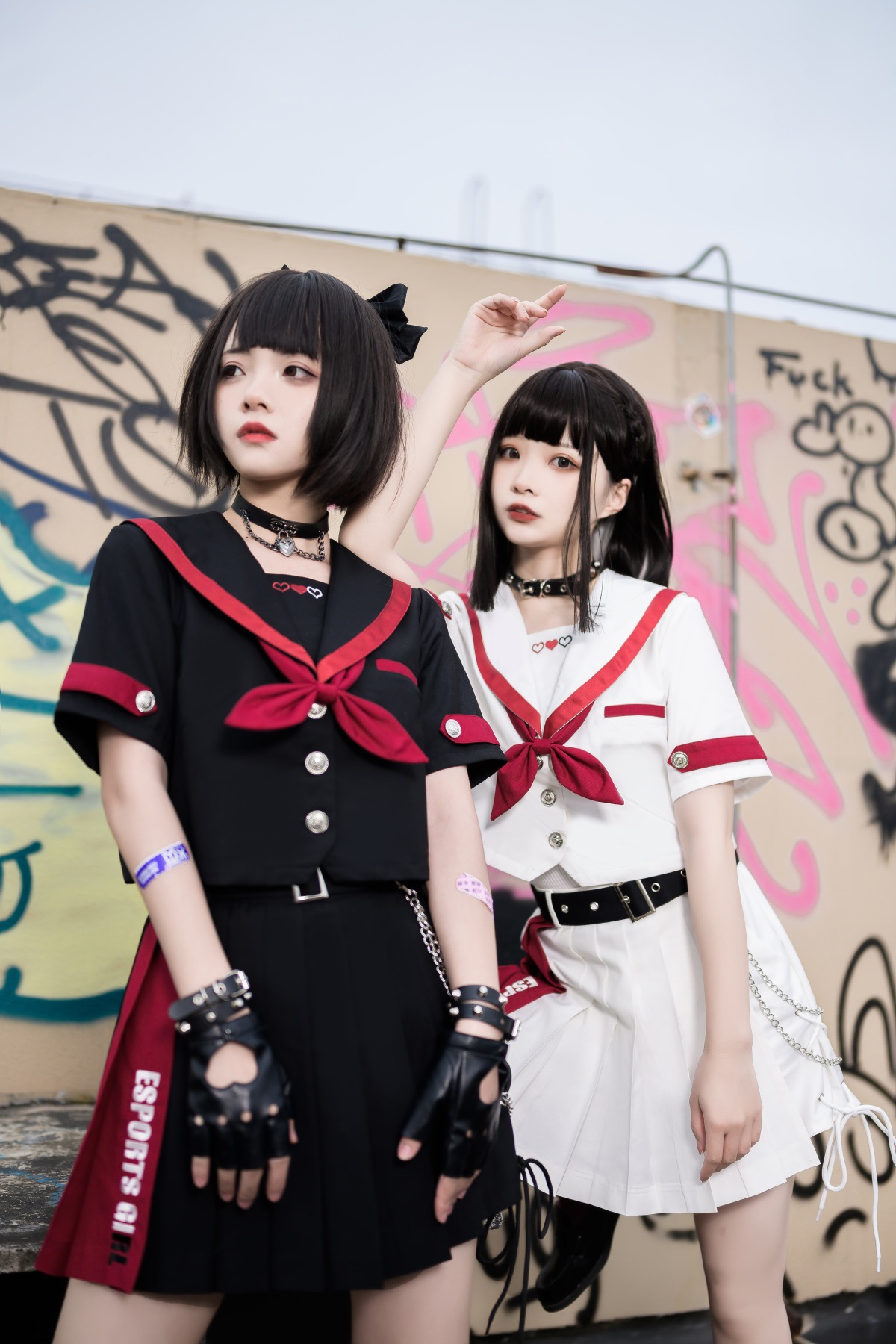 原创电竞少女学院风原创jk制服水手服百褶短裙半身裙套装6350