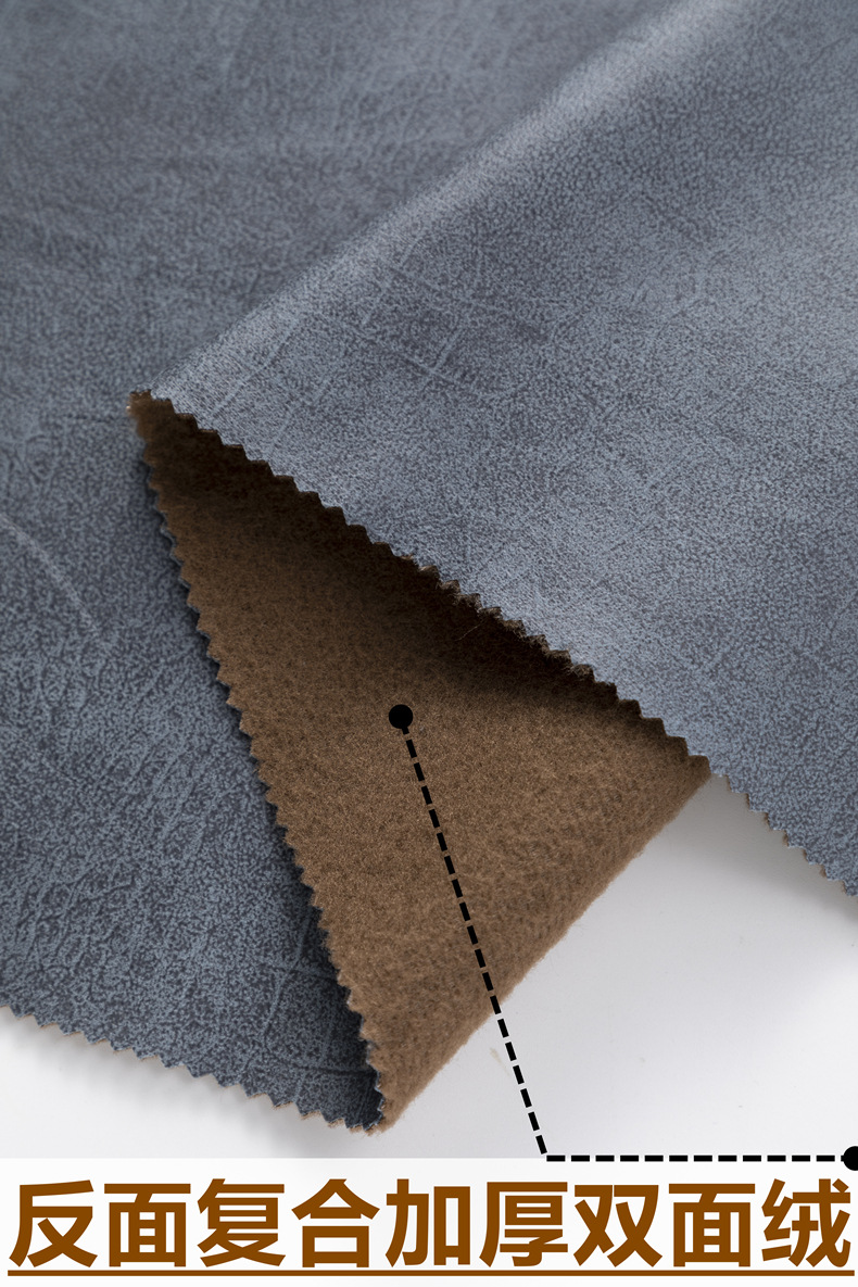 鳄鱼纹仿皮革防水科技布 加厚麂皮绒烫金复合布料 坐垫套沙发面料