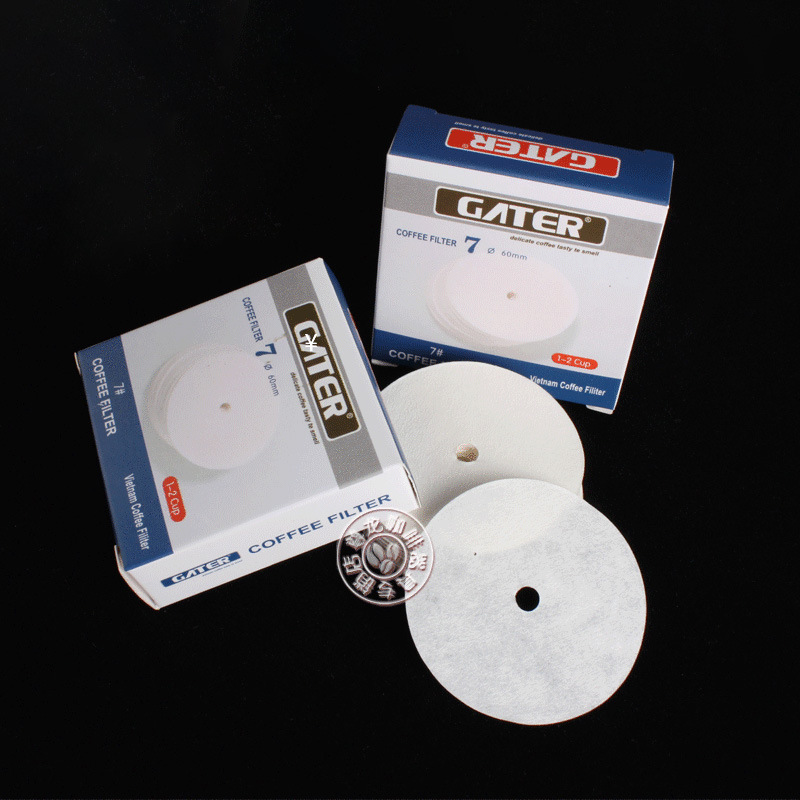 7号越南壶过滤纸滴滤壶过滤纸 滤咖啡渣纸带孔白色过滤纸100张