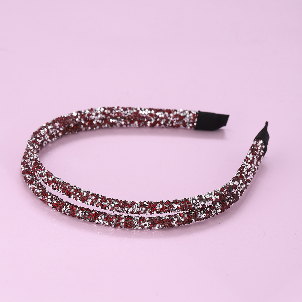 韩版时尚新款亮片发箍多色双排水钻压发宽发箍精美镶钻头箍女批发