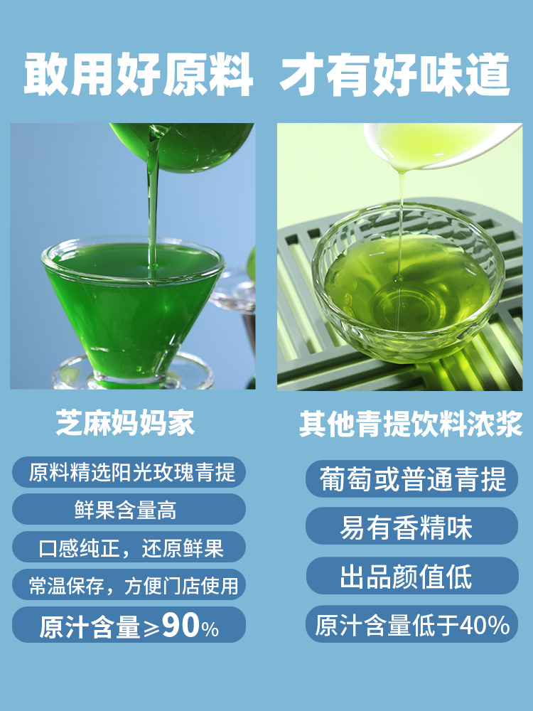 青提汁浓浆浓缩果汁阳光果酱雨后鲜果奶茶店原料青葡萄汁瓶装