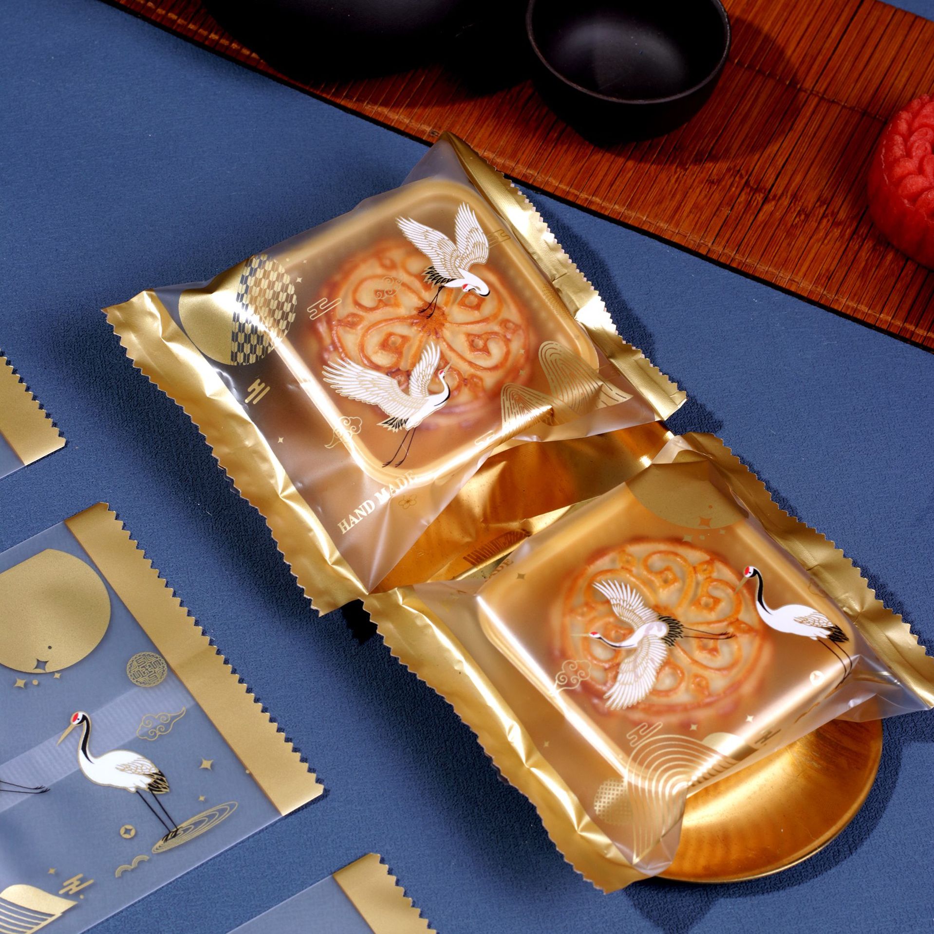 中秋月饼包装袋磨砂冰皮月饼机封袋蛋黄酥塑料包装袋烘焙糕点袋子