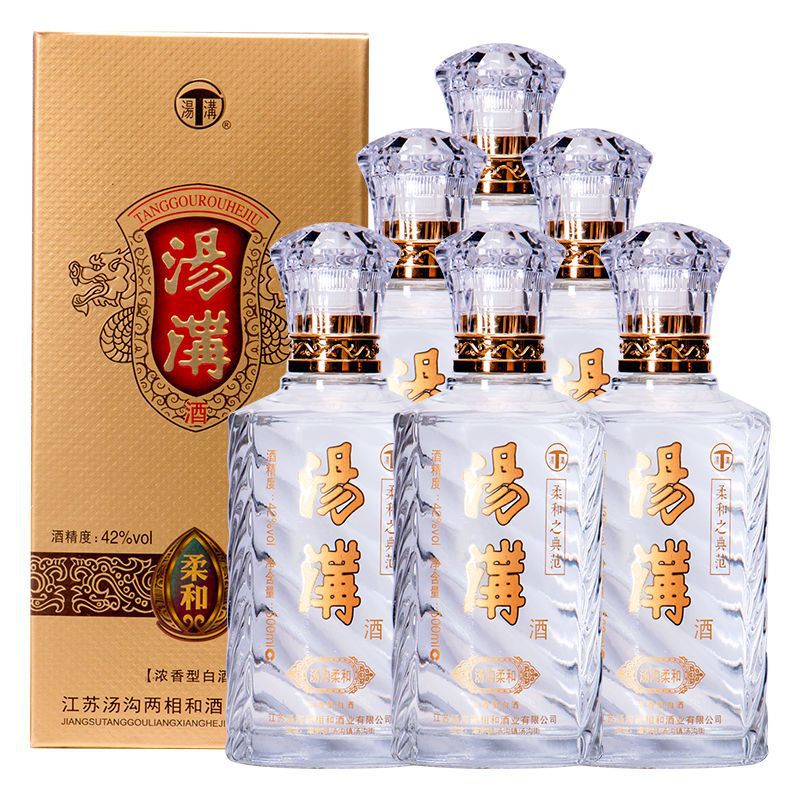 汤沟柔和金柔和汤沟大曲42度500ml*6瓶整箱装江苏产白酒口粮酒