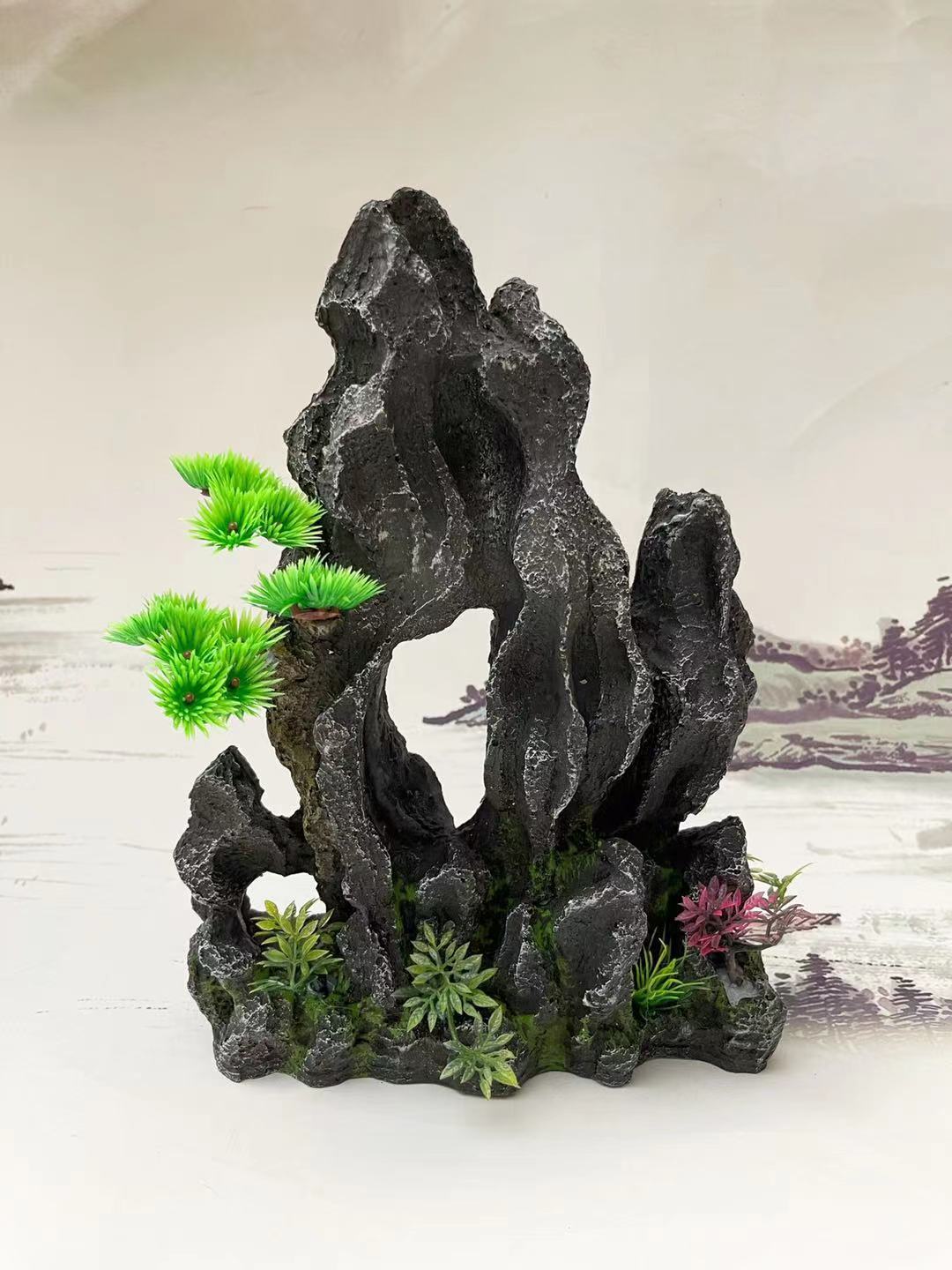 水族箱鱼缸造景批发/仿真树脂假山水族馆装饰配件石山810 688