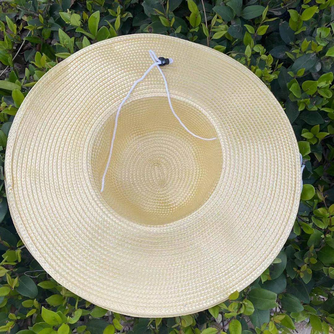 农民草帽遮阳防晒帽劳保用品可印字宣传广告帽子塑料草帽42cm大檐