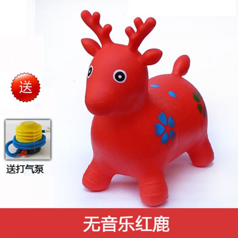 Jumping Horse Wholesale Children's Toy Inflatable plus-Sized Thickened No Baby Mount Pony Riding Music Jumping Deer