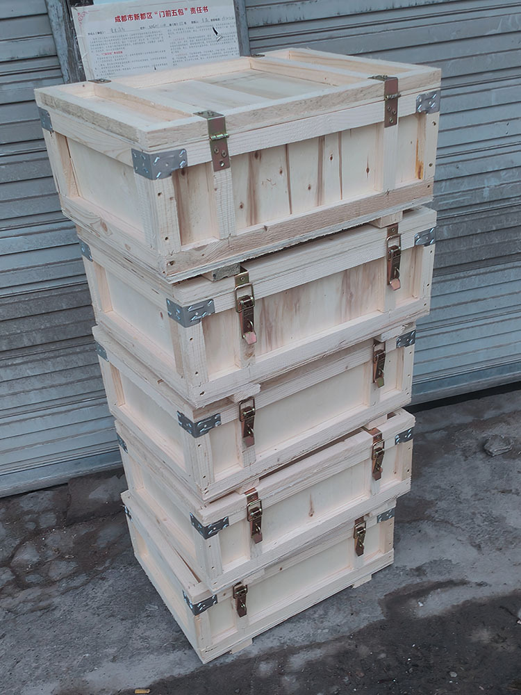 热销重复使用锁扣长方形免熏蒸胶合板快递物流出口小木箱包装
