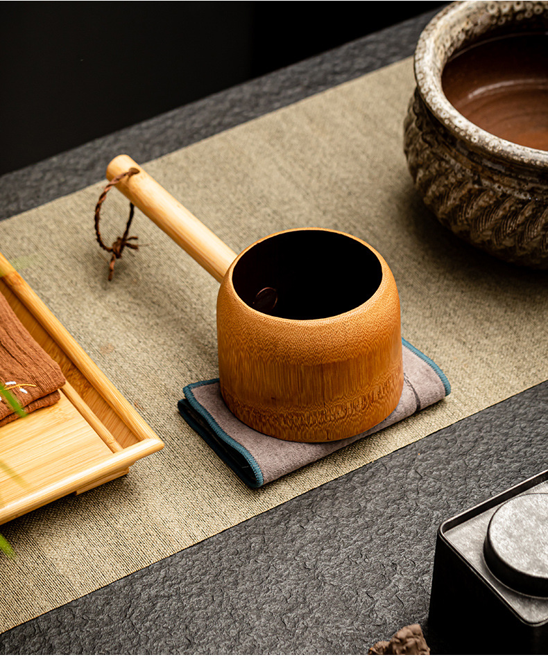 大口径竹水勺挖水勺长柄厨房舀水勺水瓢加厚日式洗浴水瓢盛水舀子