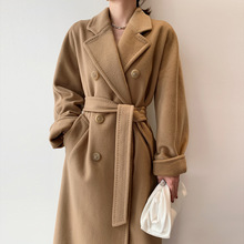 M家101801意大利进口双面羊绒大衣女2022新款高端呢子外套中长款