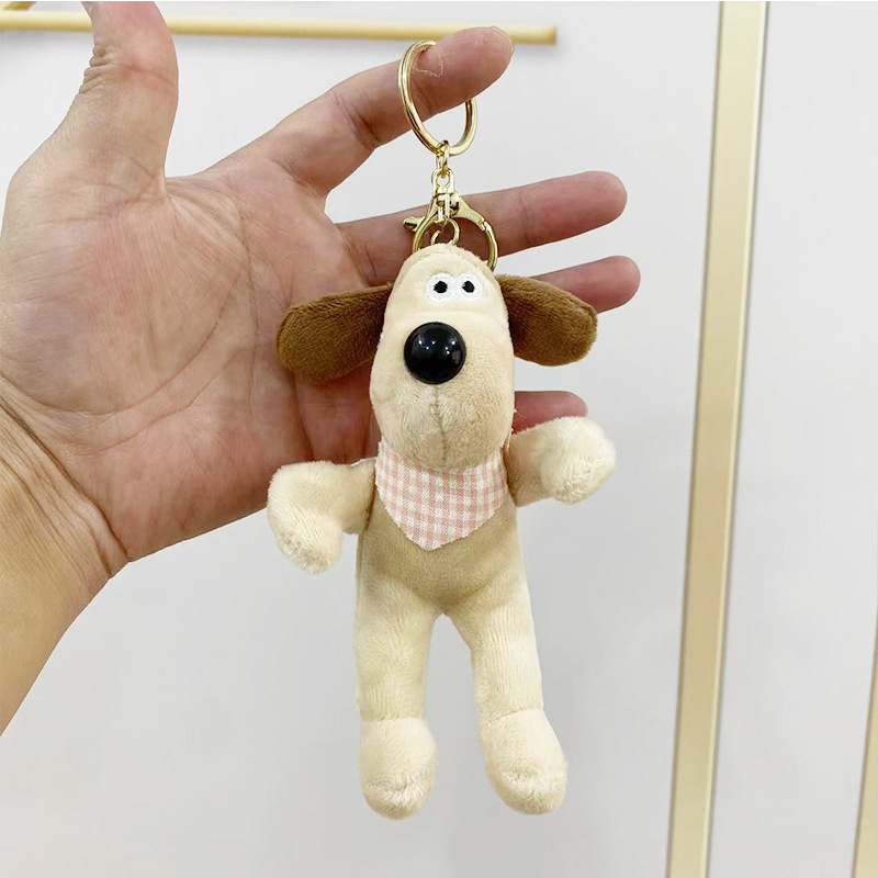 Cute Wallace and Gromit Plush Pendant Cartoon Figurine Doll Prize Claw Doll Plush Toy Key Chain Girls' Gifts