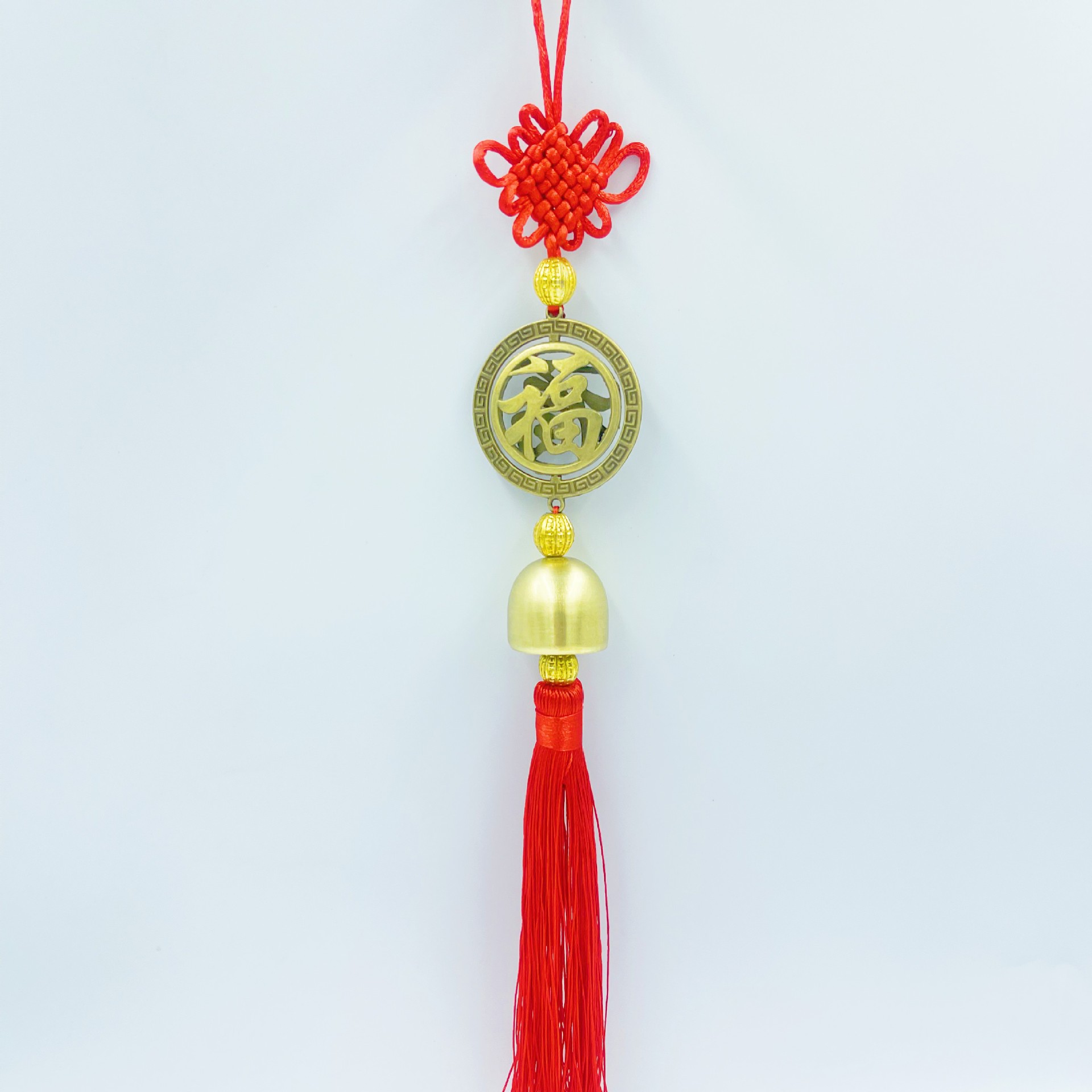 中国结立体福字汽车挂件家居门窗春节喜庆新年复古装合金小挂饰