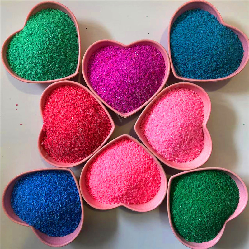 厂家直供 烧结彩砂 装饰造景儿童娱乐沙画沙漏 染色彩砂 网红沙滩