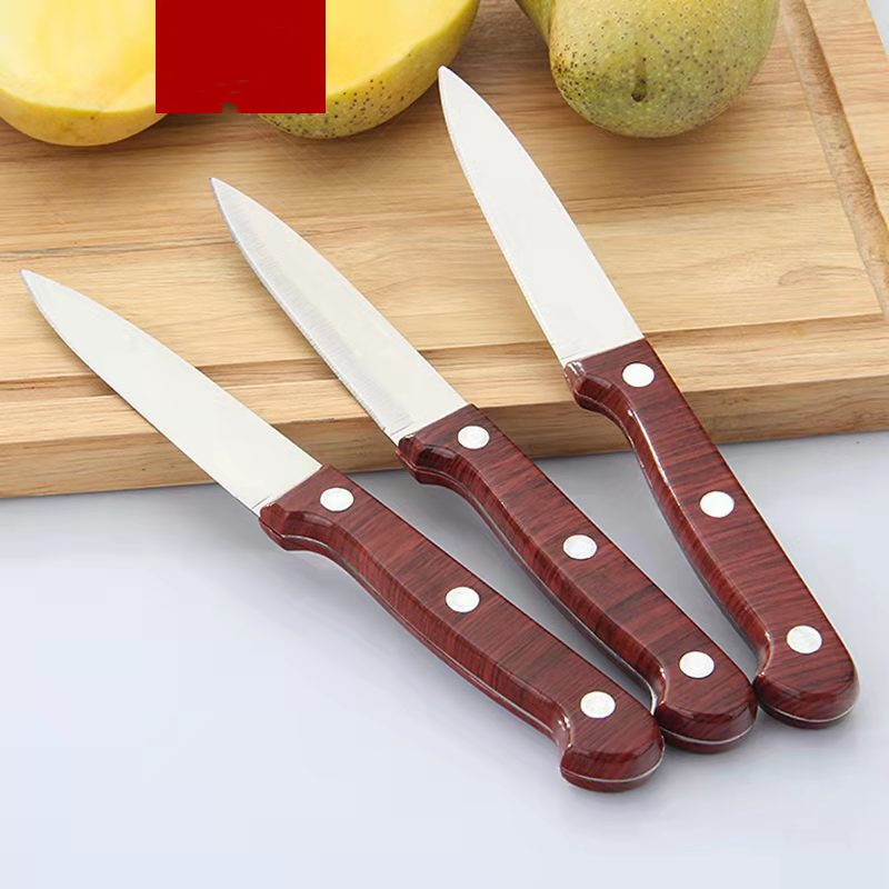 Factory Direct Sales Wood Grain Handle Fruit Knife Kitchen Knives Peeler Wholesale Two Yuan Store Supply