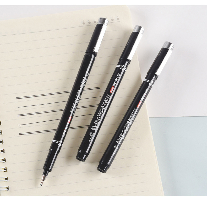 金万年g-09901双线绘图针管笔 学生美术漫画设计绘图笔双头黑色