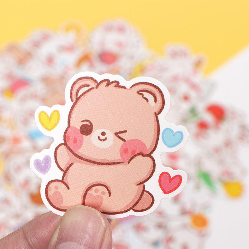 贴纸可爱100枚小兔装饰小图案贴画手账手帐手机素材代发厂家直销