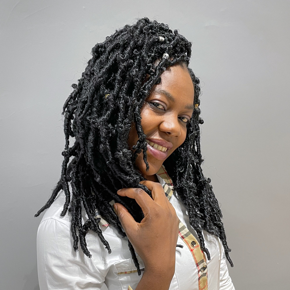 非洲蝴蝶曲脏辫钩针发假发跨境欧美化纤脏辫假发butterfly locs